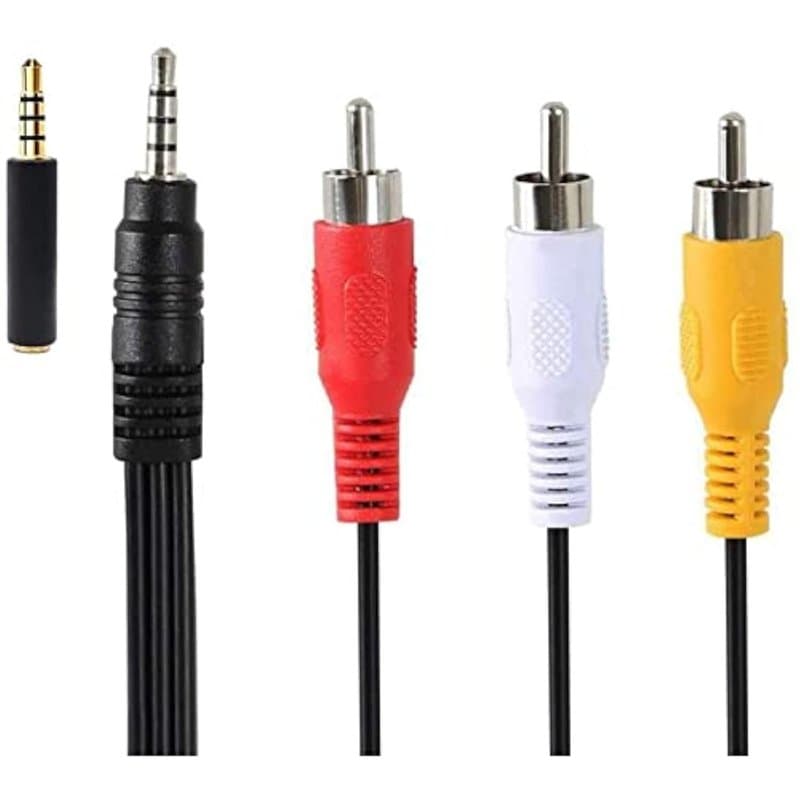 Padarsey Câble auxiliaire audio vidéo 3,5 mm vers RCA AV caméscope 3,5 mm mâle vers 3 RCA mâles Câble auxiliaire stéréo audio vi