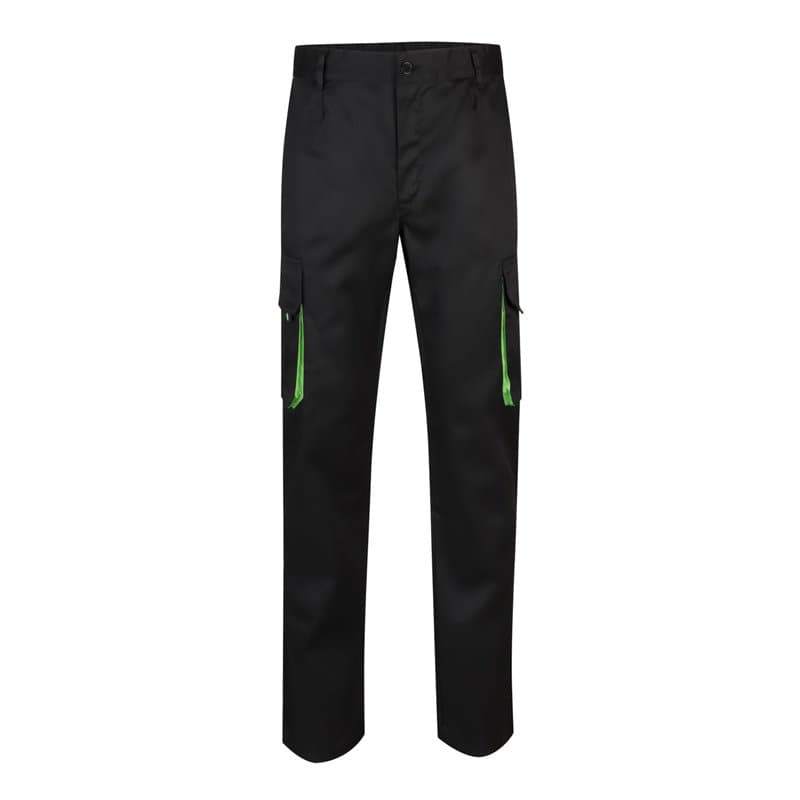 Velilla Pantalon multipoches 103004, Noir,vert citron, XXXL