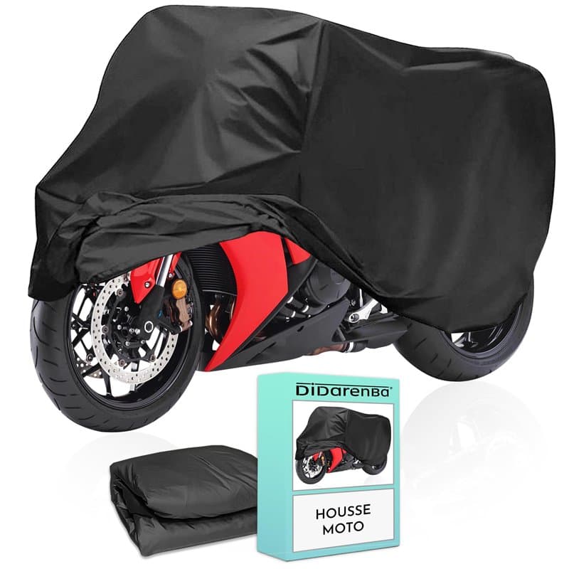 Bache Moto Grand Materiau PEVA 240 x 140 cm Protege du Soleil Pluie poussiere Noir