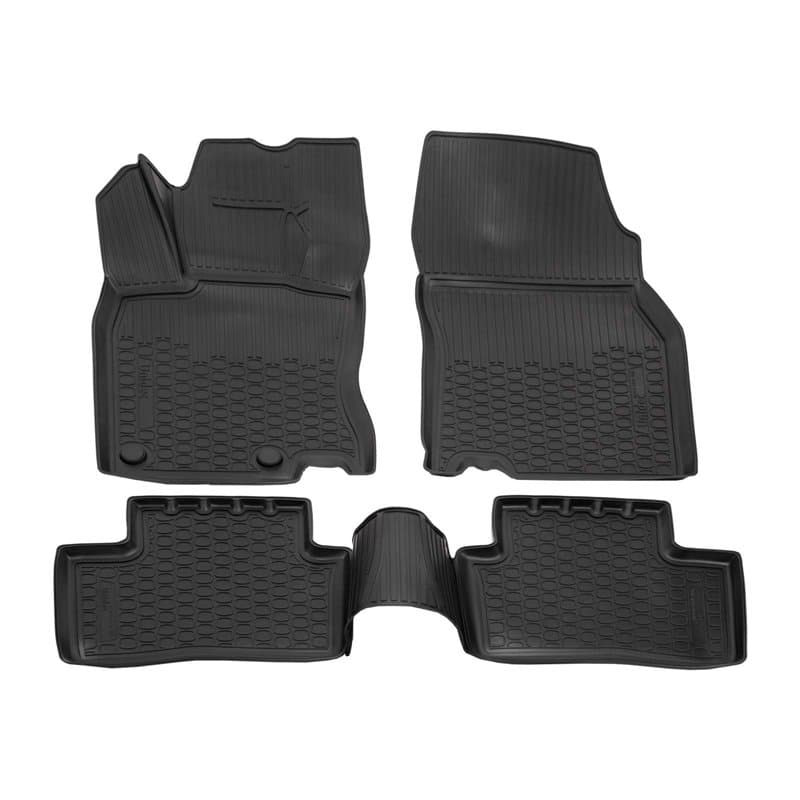 J&J AUTOMOTIVE | Tapis De Sol en Caoutchouc TPE Toutes Saisones pour Kadjar Depuis 2015, Bord Haut, Noir, Antidérapant, Toutes S