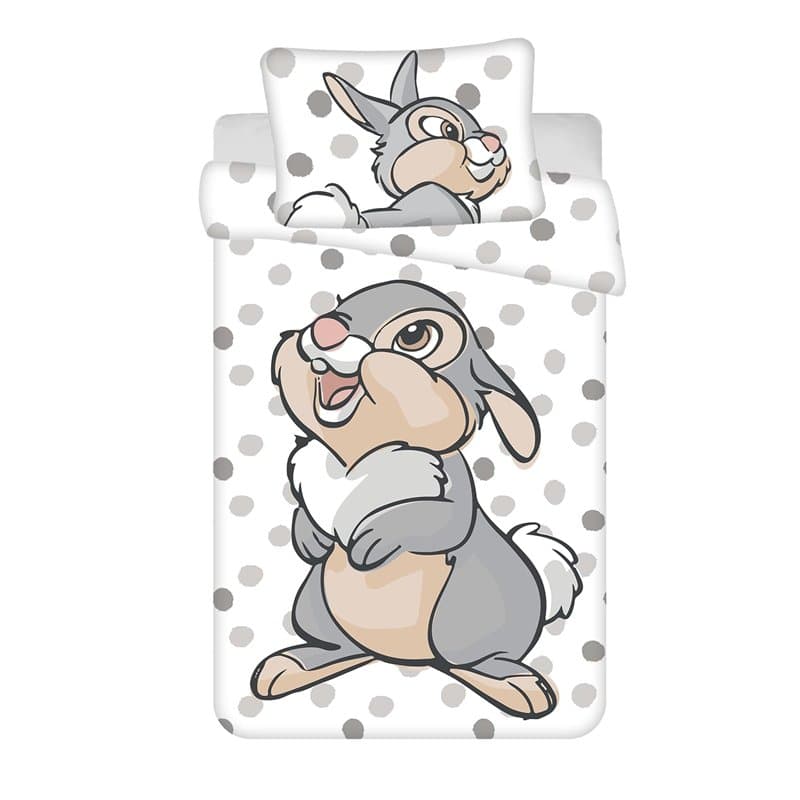 Jerry Fabrics Parure de Lit Bébé Bambi, 100% Coton, Housse de Couette 100x135 cm + Taie d'oreiller 40x60 cm