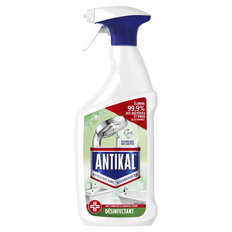 Antikal Spray Désinfectant, 10 x 700mL, Éliminer Jusqu’à 100% Du Calcaire. Élimine 99,99% Des Bactéries Et Virus Spéciaux