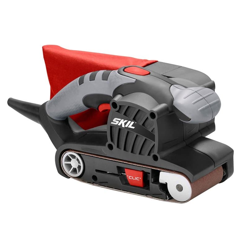Skil 1210AA Ponceuse à Bande (650W, 76 x 457 mm, Centrage automatique de la Bande, Sac à Poussière, Bande abrasive)