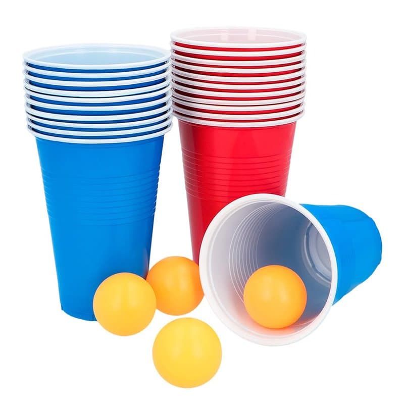Boland 30852 - Set Bierpong, 22 gobelets et 4 balles, jeu de fête, anniversaire, jeu pour faire la fête
