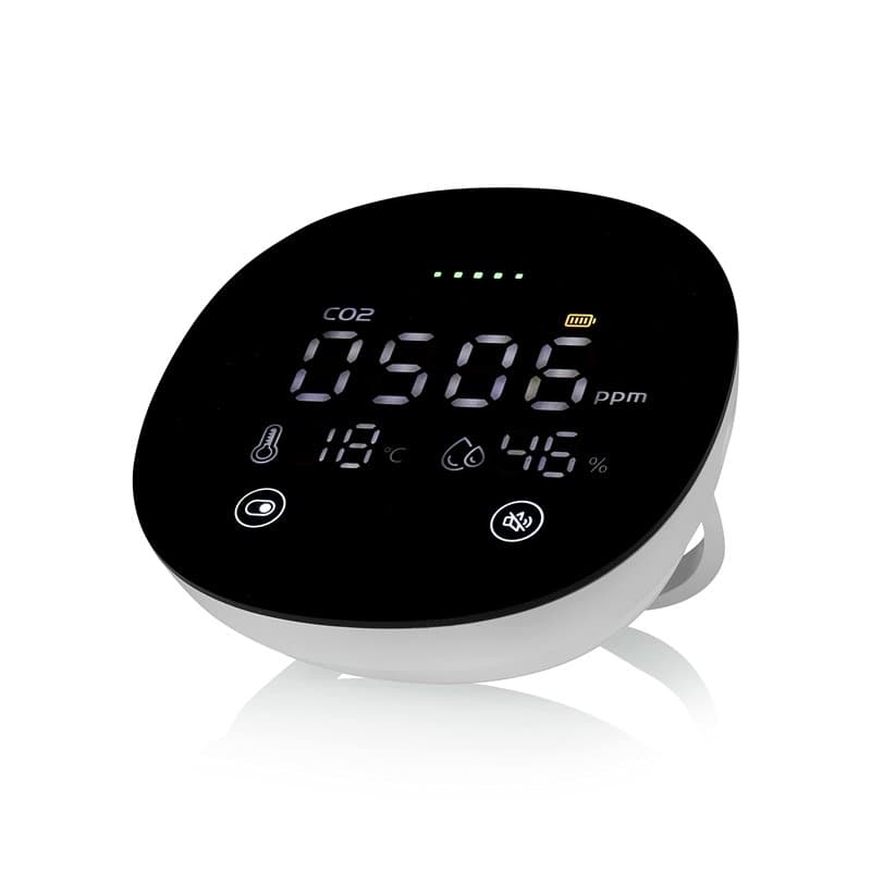 Smartwares Moniteur de qualité de l'air intérieur 3-en-1 FGA-13950 - CO2, température et humidité - 78 DB - Batterie de Secours