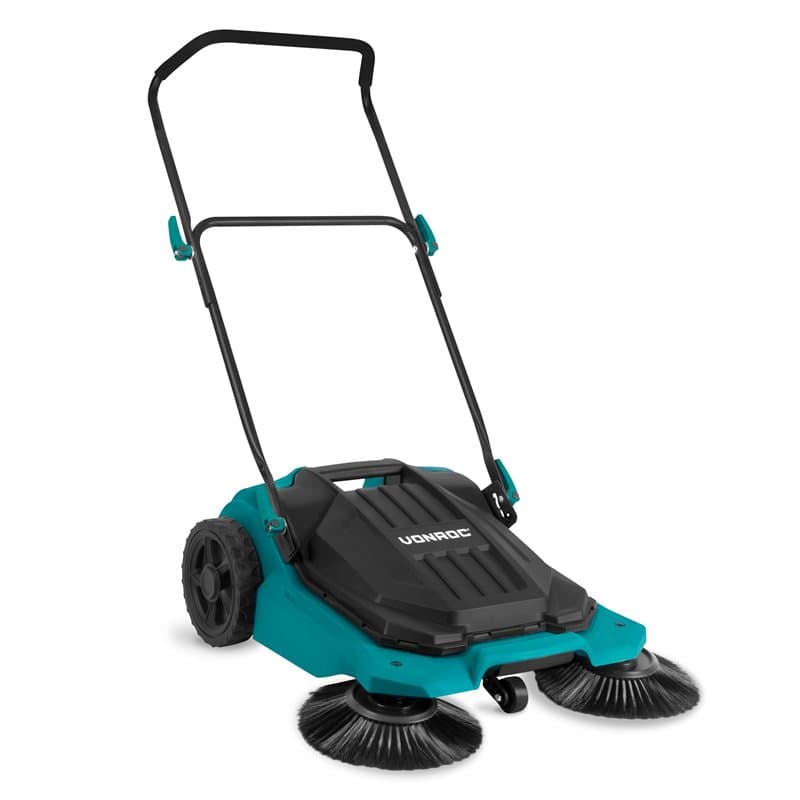VONROC Balayeuse Mécanique – Largeur de Balayage de 65cm – Bac de Ramassage de 18 litres – 2600m² par Heure - pour Sols Durs en