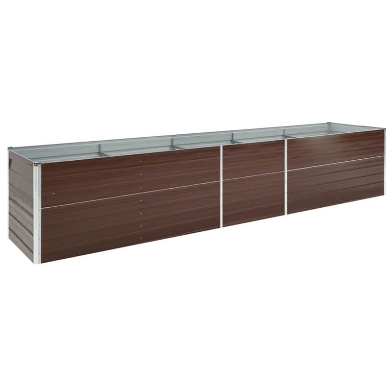 VidaXL Jardinière surélevée en Acier galvanisé Marron 400 x 80 x 45 cm