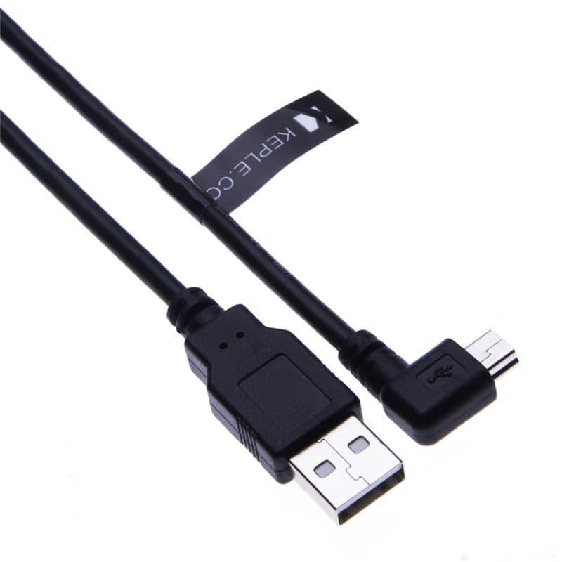 Keple Angle Droit Mini USB Câble USB A vers Mini USB Chargeur Cordon Compatible avec TomTom Start 25 M/TomTom ONE 30 Series/IQR/