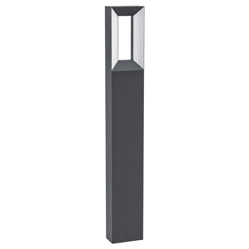 Eglo Lampe sur pied LED Riforano, lampadaire extérieur en fonte d’aluminium noir et plastique blanche, éclairage à 2 flammes, IP