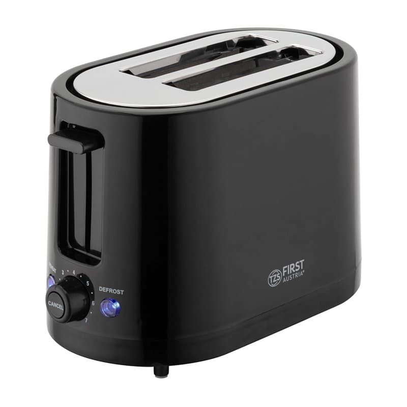TZS First Austria Grille-Pain 2 Fentes Courtes 750W, Toaster pour 2 Tranches de Pain, Fonction Réchauffer et Décongeler à 7 Nive