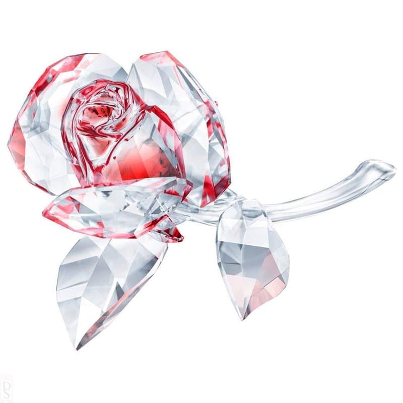 Swarovski 5428561 - Figurine en Cristal - Rose Rouge - Multicolore Clair - 5,1 x 9 x 6,1 cm