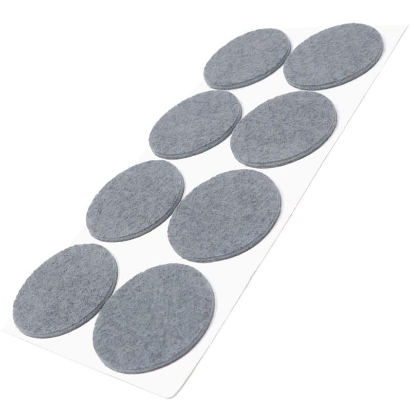 Adsamm® / 8 x Patins en Feutre/Gris/Ø 50 mm/Rond/épaisseur 3,5 mm/Patins glisseurs Auto-adhésifs de qualité optimale