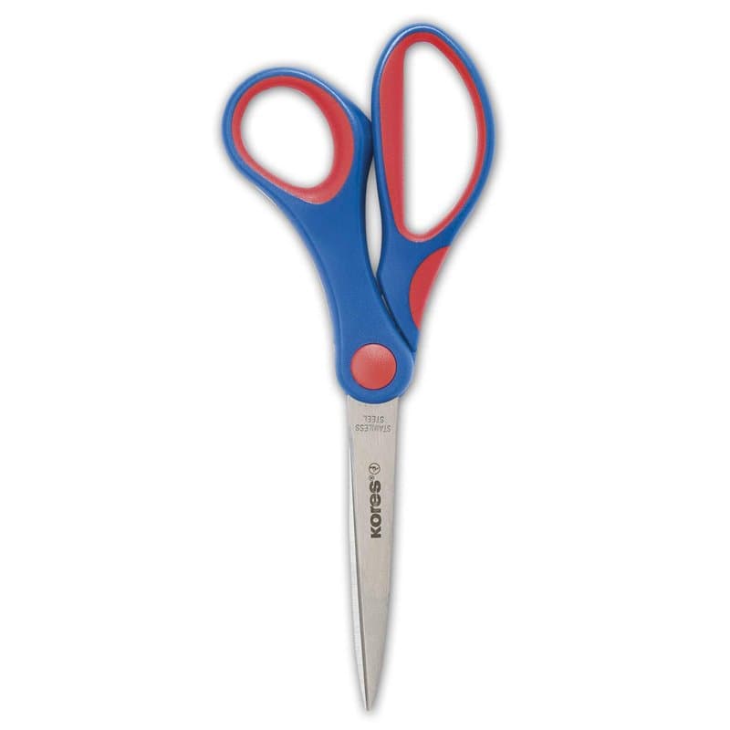 Kores - Ciseaux de Bureau à Poignée Souple pour Étudiants et Adultes, 170 mm, Acier Inoxydable Résistance à l'Usure, Fournitures