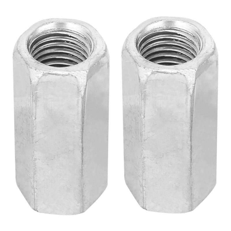 Écrous longs, 2 pièces M16 × 60 vis écrou hexagonal prolongé en zinc, bielle filetée, capuchon de connexion, écrou mixte, écrou