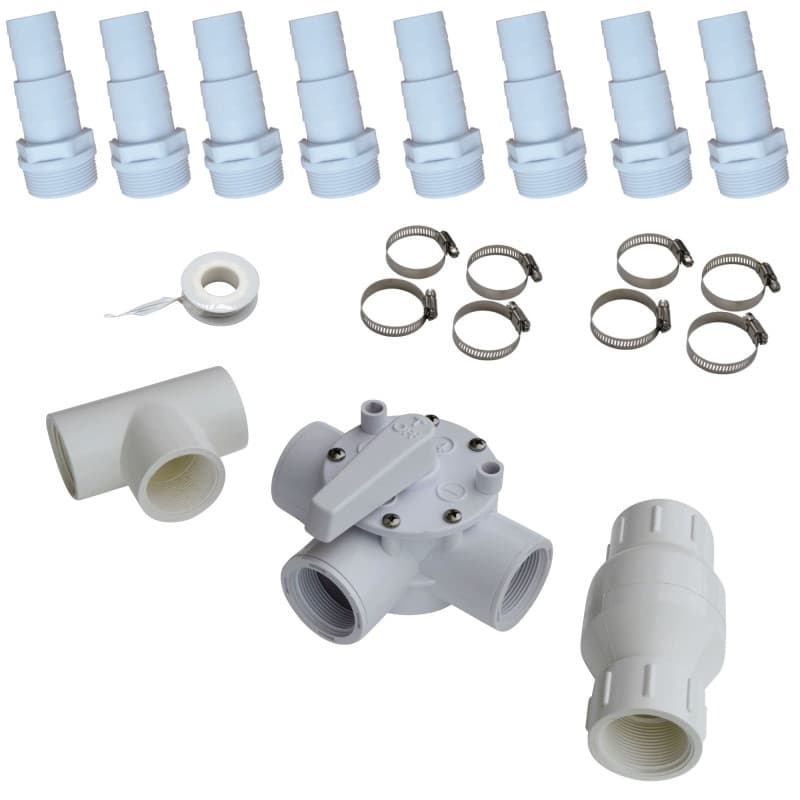 SPIRATO Kit solaire pour piscine avec valve 3 voies + pièce en T + clapet anti-retour Bypass pour chauffage solaire avec raccord
