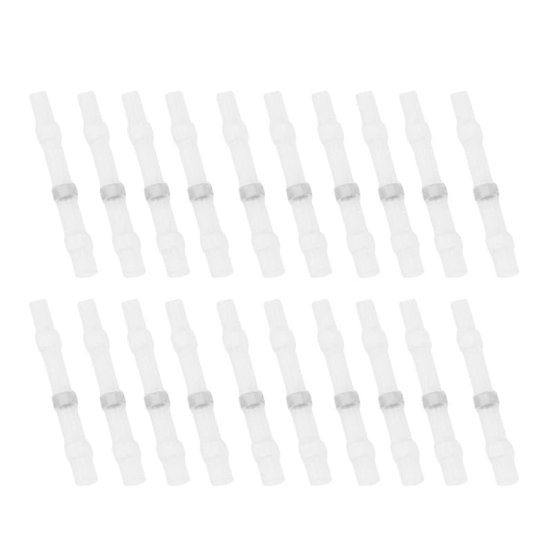 50 Pièces Thermorétractable Soudure Connecteur Joint Bout Fil Terminal Manchon Tube étanche Soudure Joint Fil Connecteurs Blanc