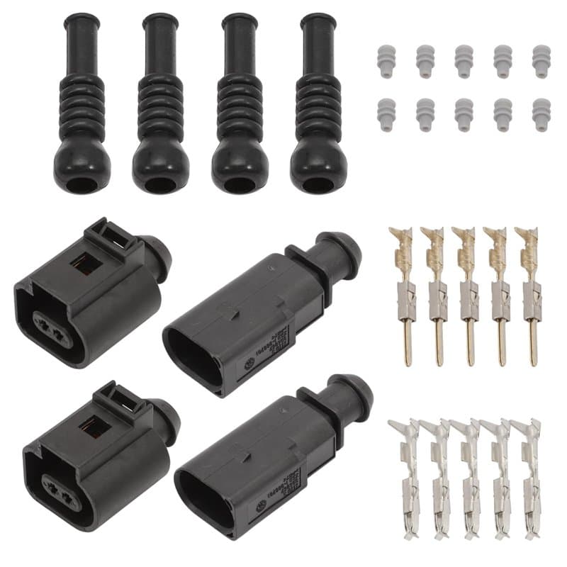 Anlseiod Kit Connecteurs mâles femelles voiture étanche à 2 broches compatible avec 1J0973702, 1J0973802, 6N0906102, connecteurs