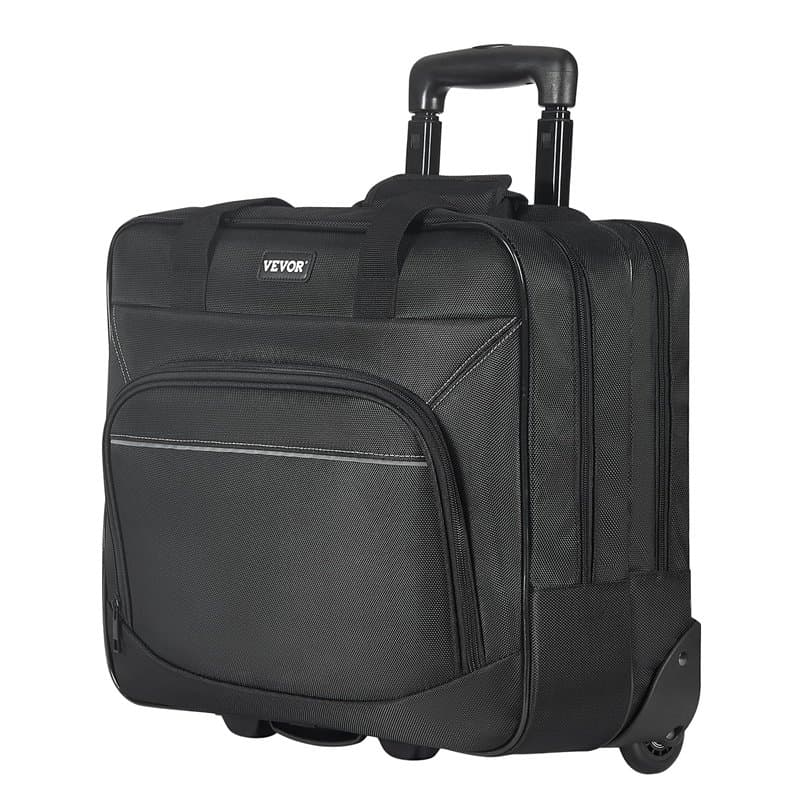 VEVOR Sac à roulettes pour Ordinateur Portable 15,6 Pouces, Mallette à roulettes pour PC, Poignée Télescopique à 4 Hauteurs, Tis