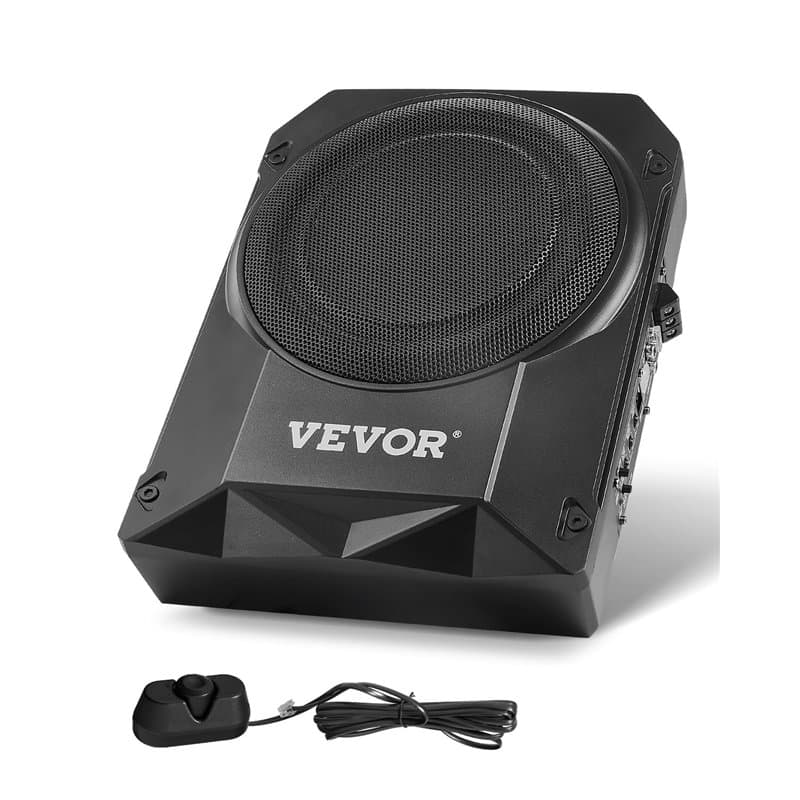 VEVOR Caisson de basses sous le siège de voiture, 400 W, haut-parleur de boîtier de basses de voiture mince, 254 mm, amplificate