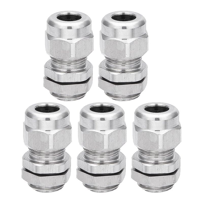 sourcing map 5PCS M12 x 1,5 connecteur imperméable métallique écrou fixation presse-étoupe farce