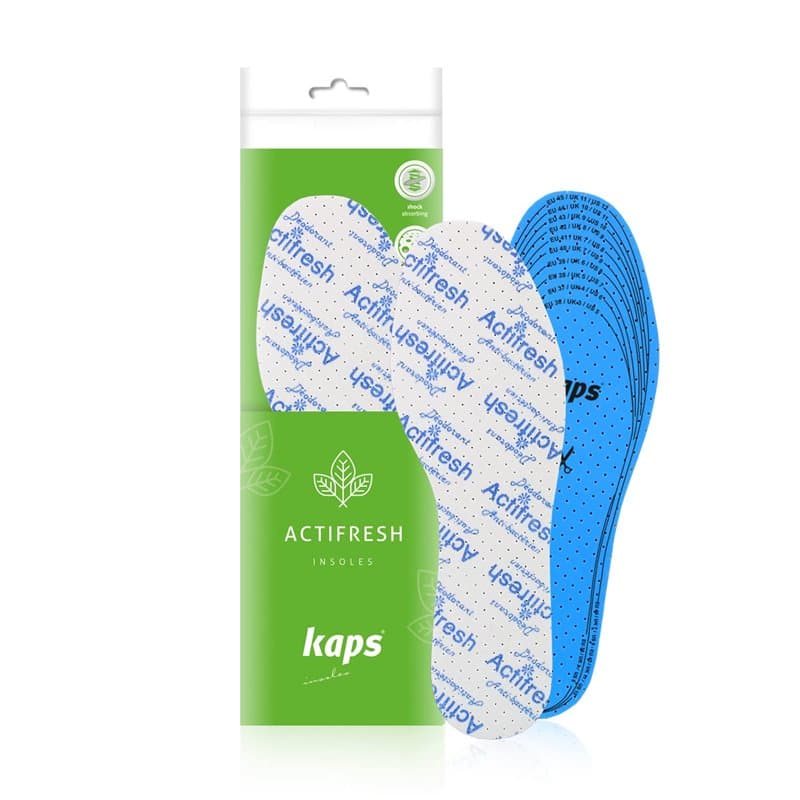 Kaps Actifresh – Semelles Hygiéniques Fraîcheur avec Technologie Antibactérienne par Sanitized, Fabriquées en Europe, Toutes Tai