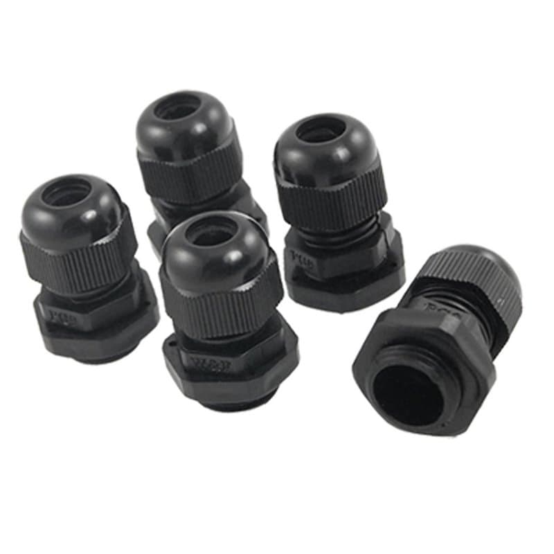 sourcingmap Connecteurs Presse-étoupes PG9 Plastique étanche Noir 5Pcs