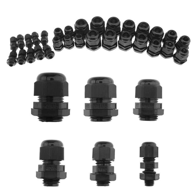 YINETTECH Lot de 30 écrous de verrouillage en fil M8 M10 M12 M16 M18 M20 étanche IP68 en nylon