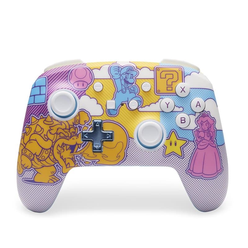 Manette sans fil améliorée PowerA pour Nintendo Switch - Mushroom Kingdom Pop Art, Nintendo Switch modèle OLED, Nintendo Switch