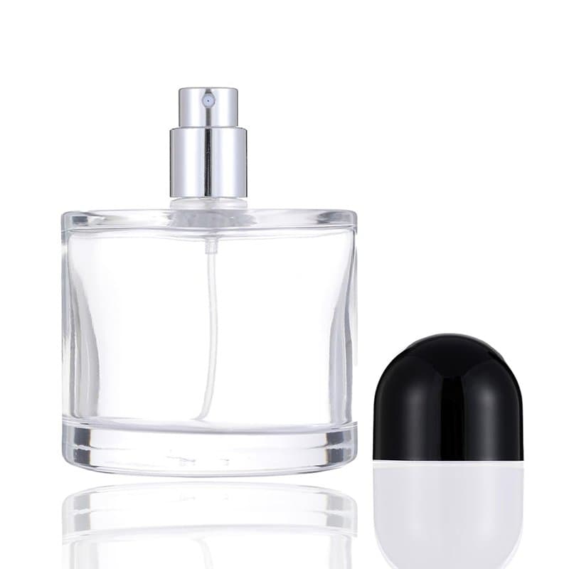 Enslz Flacon pulvérisateur cosmétique rechargeable en verre avec atomiseur de pulvérisation (noir, 100 ml)