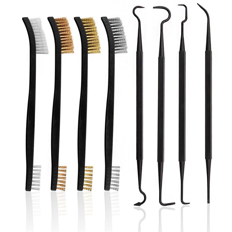 Lot de 8 petites brosses métalliques - En acier inoxydable - Petite brosse en laiton - Brosse métallique en acier et nylon - Ave