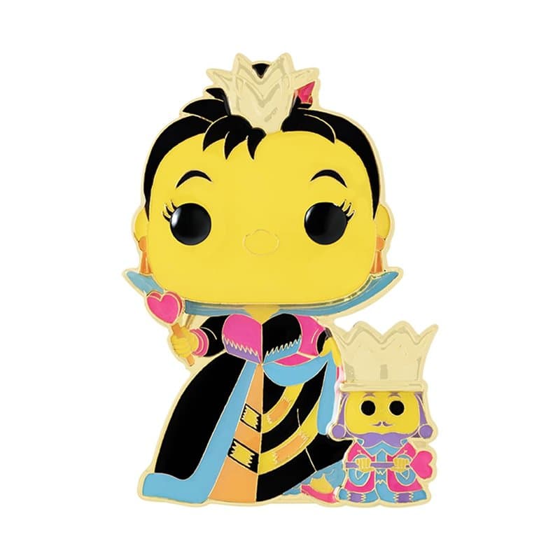 Loungefly POP! Large Enamel Pin DISNEY ALICE: Queen Of Hearts And King - Alice In Wonderland Pin en Émail - Broche Fantaisie Mig