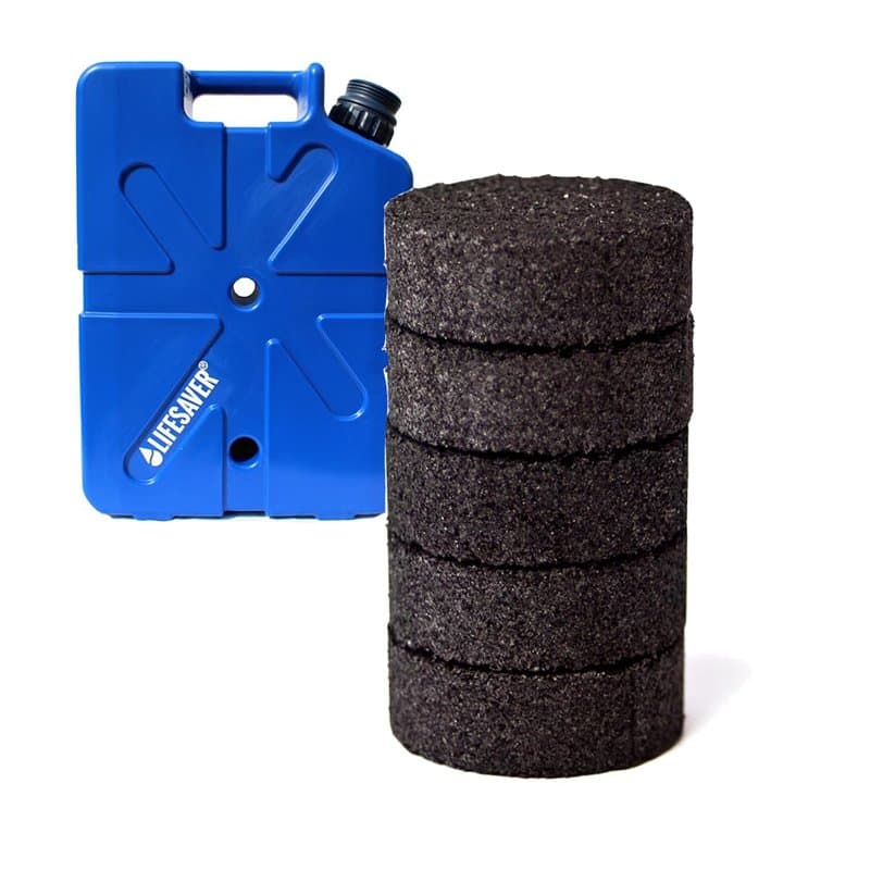 LIFESAVER Jerry Can Activated Carbon Filters filtres à Charbon Actif pour jerrican-Noir Mixte, 5 Unité (Lot de 1)