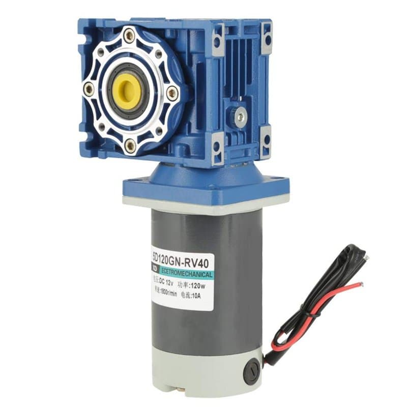 Moteur à engrenage à vis sans fin, CC 12V / 24V 120W RV40 Reduction15K Vitesse du moteur à engrenage à vis réglable CW/CCW avec