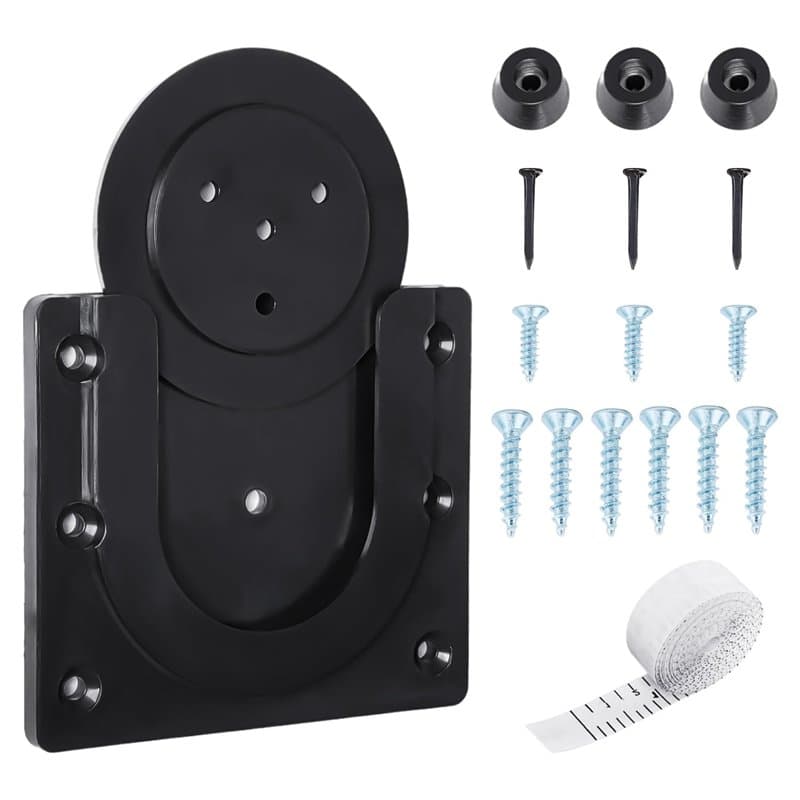 Kit de Suspension pour Cible de Fléchettes - 1 Jeu de Supports Muraux, 1 Mètre Ruban, Support en Acier (Noir)