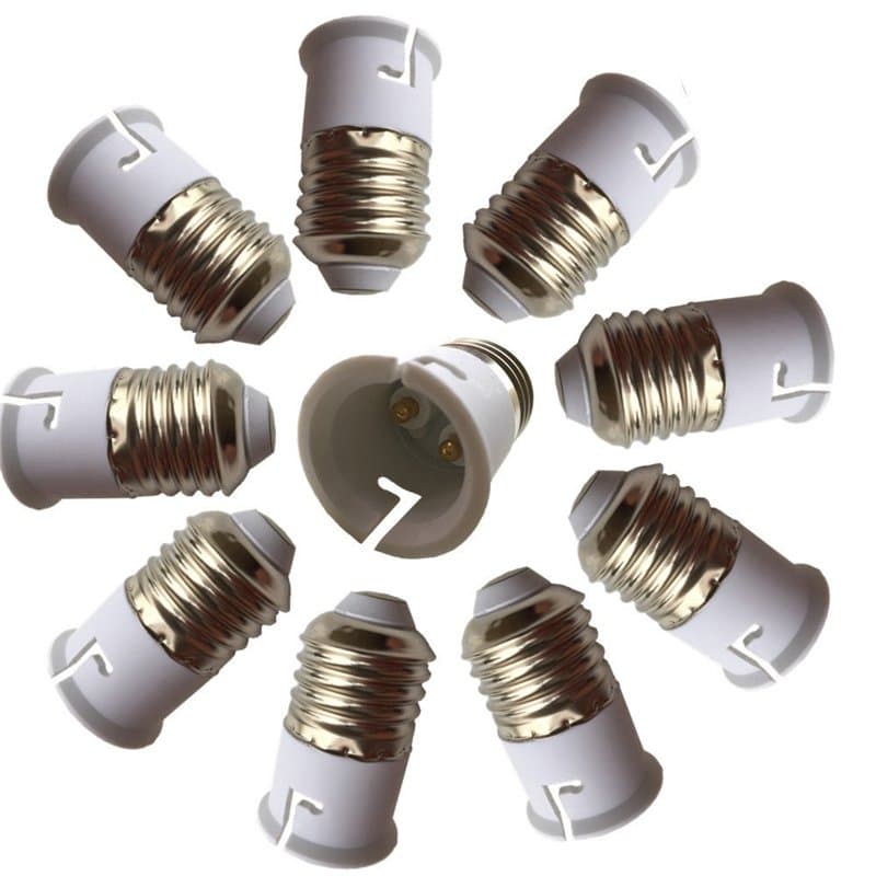 Eleidgs 10 PCS E27 vers B22 Adaptateur de Douille , Ampoule LED Base Douille E26 à B22 Lamp Holder Converter
