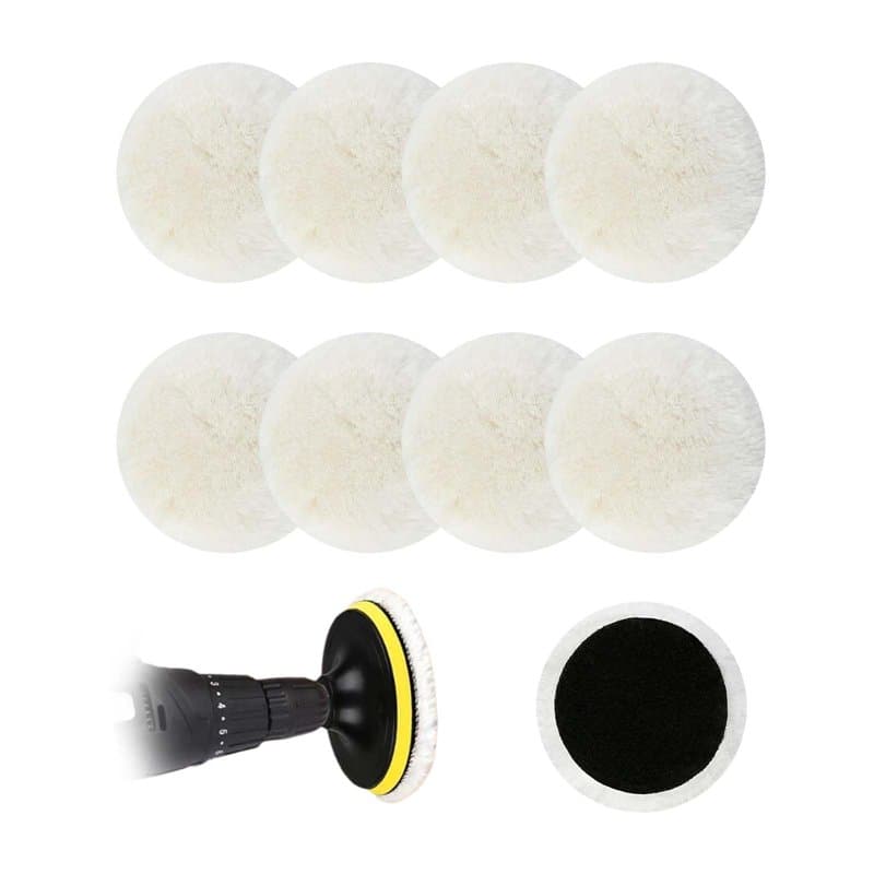 ZHYUAN 8 pièces Disques de polissage, Tampons de polissage, Feutre de Laine Tampon, De Polissage Auto-adhésif, Tampon Polissage