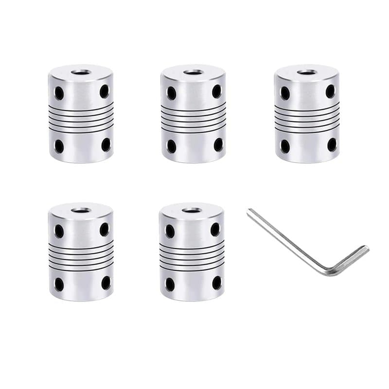 QitinDasen 5 Pièces 3D Imprimante Alliage Aluminium Flexible Arbre Accouplement 5 mm à 8 mm, Moteur Pas à Pas Flexible Arbre Cou