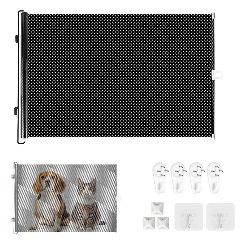 Barrière Escalier Chien, Barrière de Sécurité Chien, Barrière de Sécurité Rétractable 0-125 cm, Barriere Extensible pour Chien e