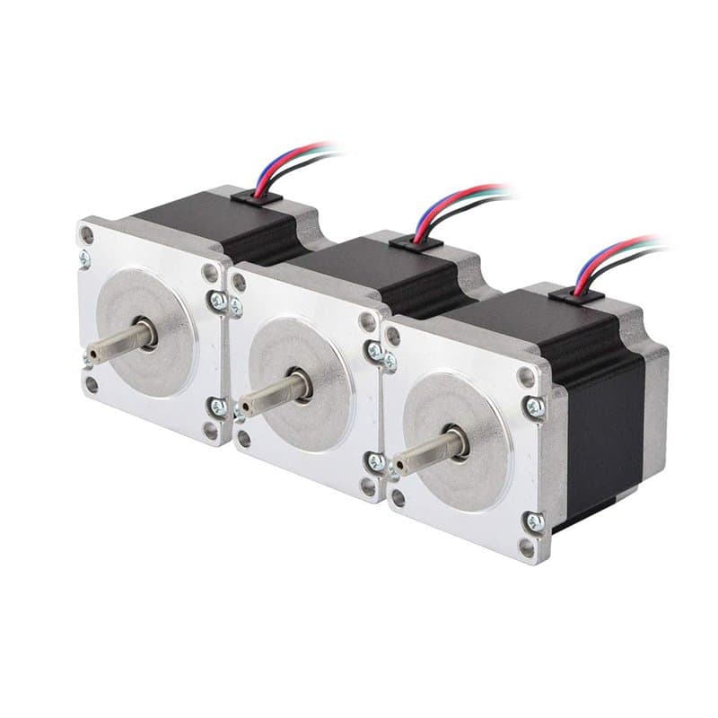 STEPPERONLINE Nema 23 Lot de 3 moteurs pas à pas bipolaires 1,8 deg 1,26 Nm 2,8 A 57 x 57 x 56 mm 4 fils pour imprimante 3D/frai