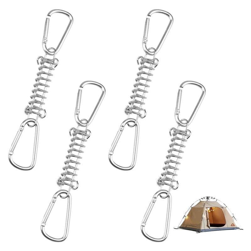 Lot de 4 fixations pour voile d'ombrage, ressorts de traction avec crochets, ressort de traction, ressorts de traction en acier