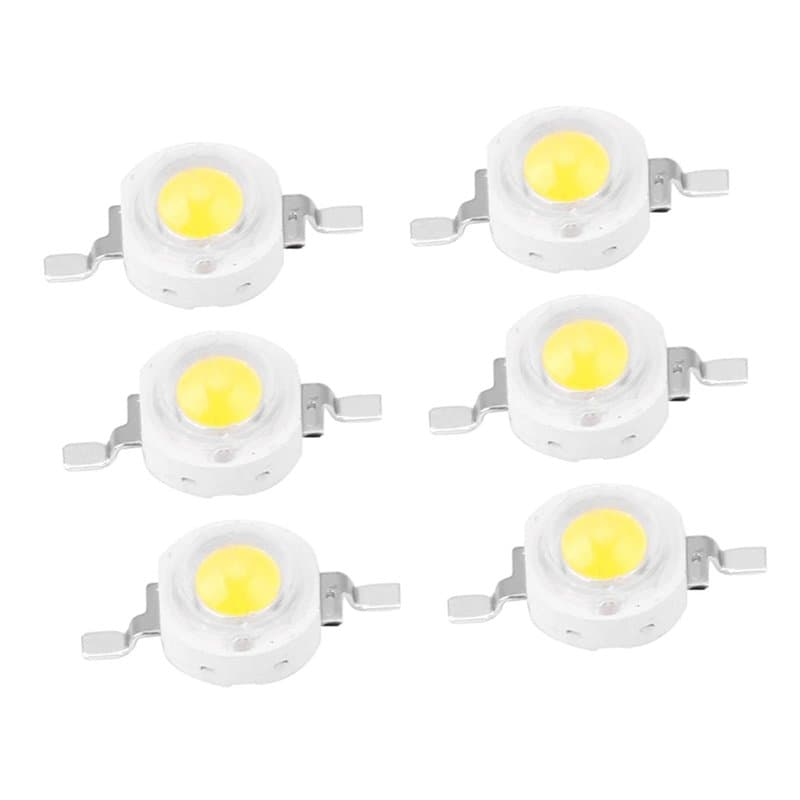 100pcs LED perles, Akozon 1W haute puissance LED perles diode électroluminescente SMD pour bricolage luminaires(Blanc 6000K)
