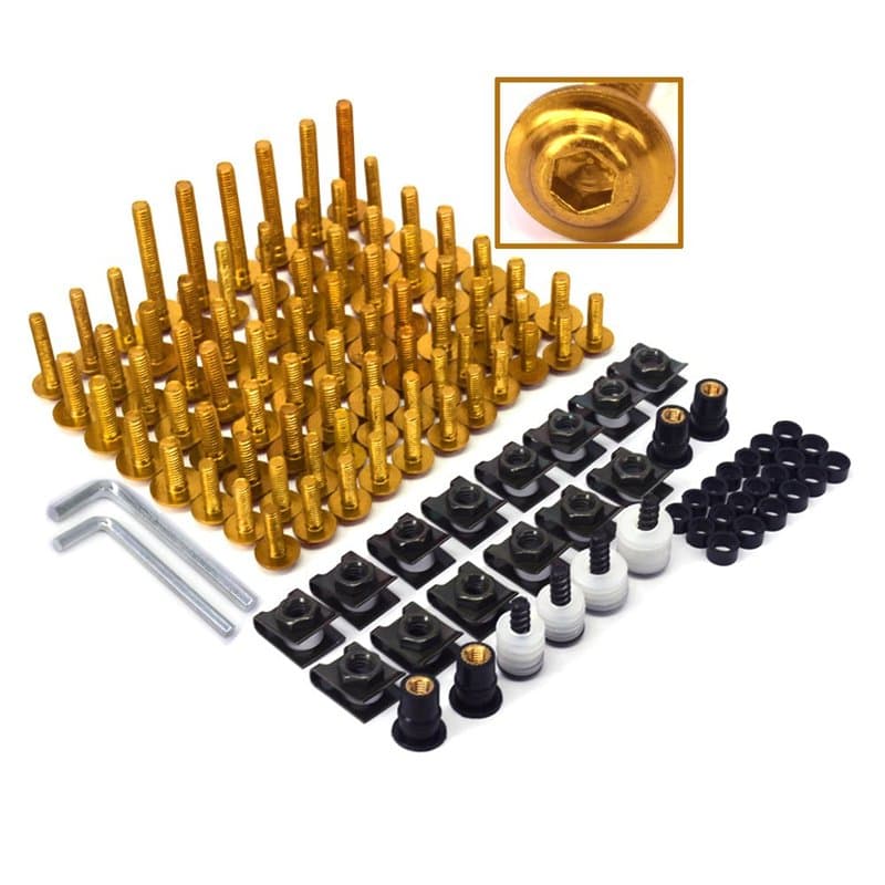 CNC Kit complet de boulons universels en aluminium usiné par machine-outil à commande pour carrosserie de moto Suzuki
