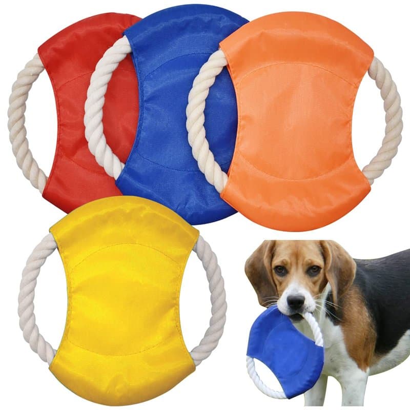 Forreen Hundefrisbee, 4 Stück Hund Frisbee Natürliches Baumwolle Hund Fliegende Scheibe Bunt Ungiftiger Bissresistan Haustier Fr