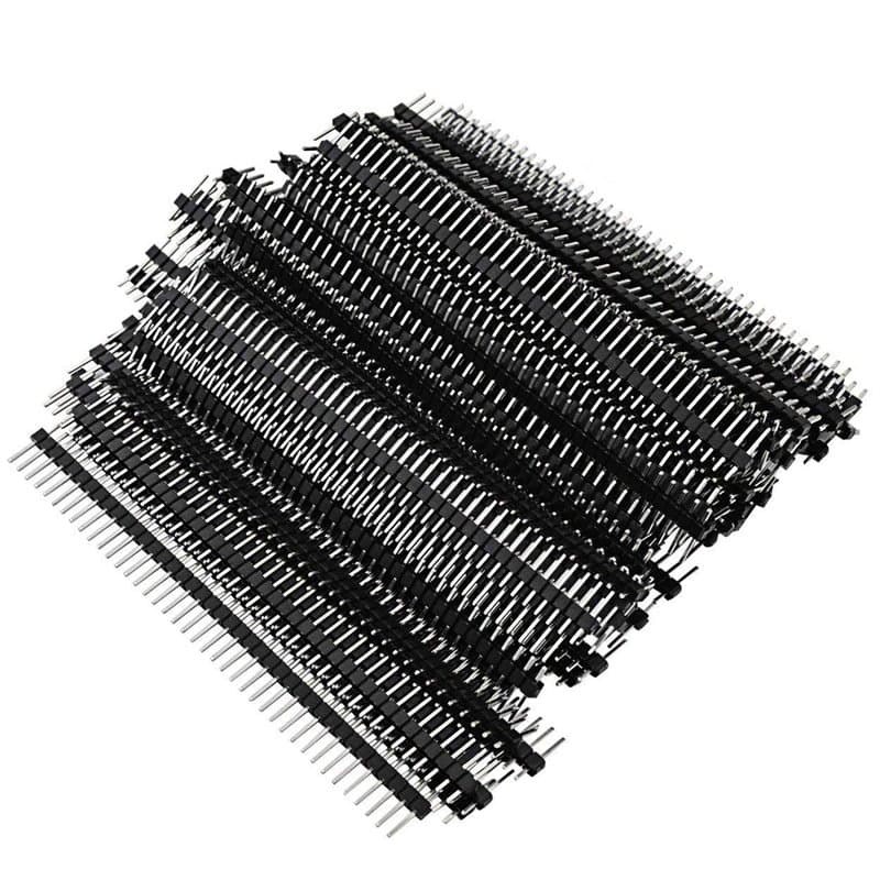 2.54mm Pin Headers, 100 Pcs 40 Pin 2.54mm Droit Simple Connecteur d'en-tête de Broche Mâle et Bande de Broches du Circuit imprim