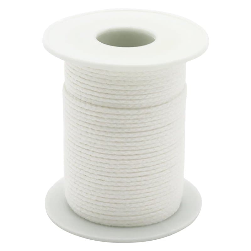 Rouleau de 61 m de mèche de bougie - Mèche ronde tressée en coton pour bougies - Sans fumée - Pour la fabrication de bougies par