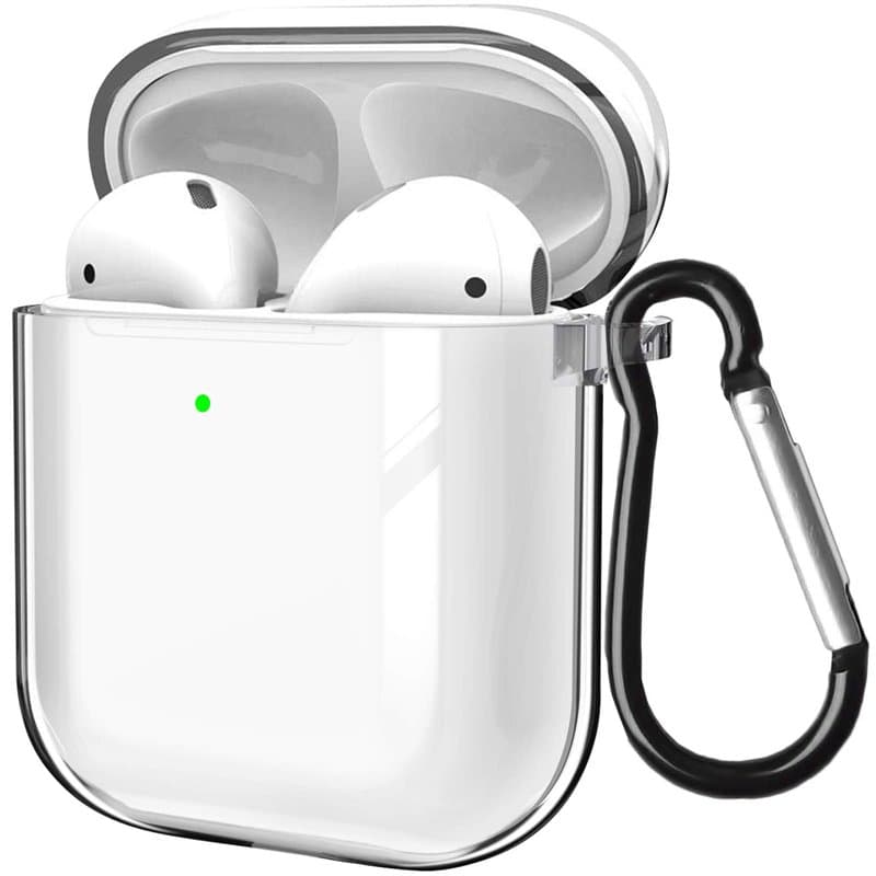 MouyouGlow Coque Transparente pour Airpods 1/2, Air Pods 1/2 (2019), Coque de Protection TPC avec Mousqueton, résistante aux Cho