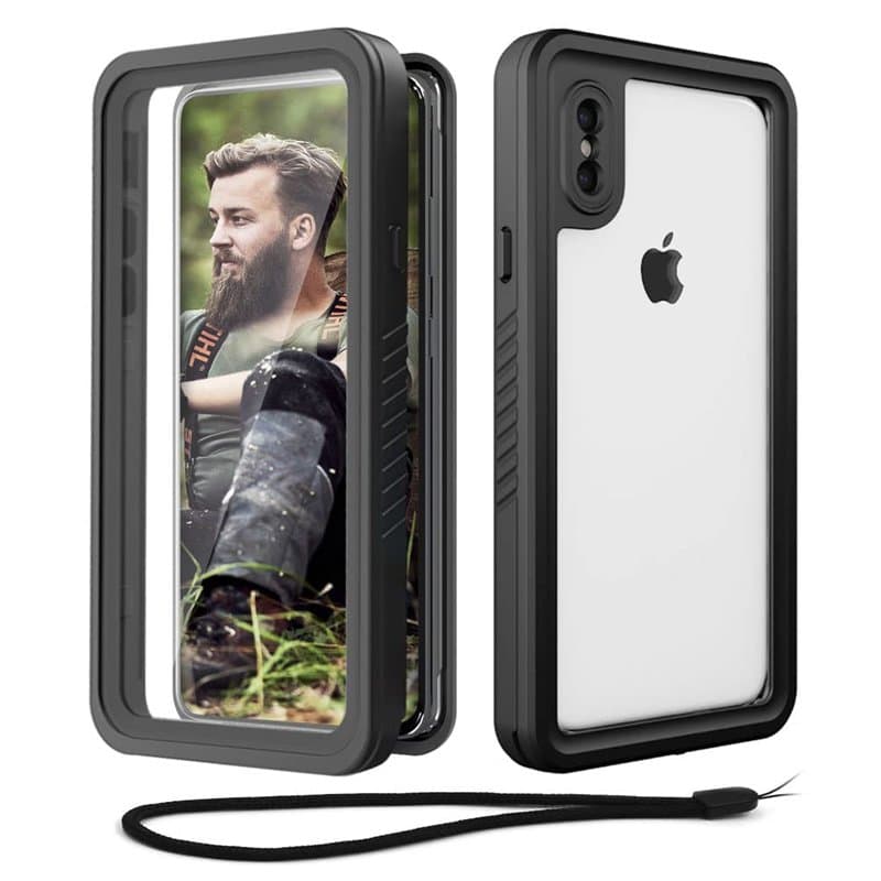 Beeasy Coque pour iPhone X/XS Etanche Antichoc, IP68 Imperméable 360 Intégrale Protection Etui avec Protecteur d'Écran, Waterpro