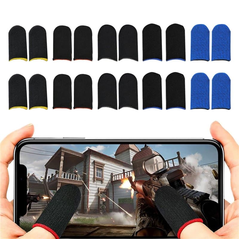 20 Pièces Doigtier de Jeu Mobile, Bout de Doigts de Jeu Professionnels Doigtiers Gamer Gants Anti-Transpiration Respirants pour