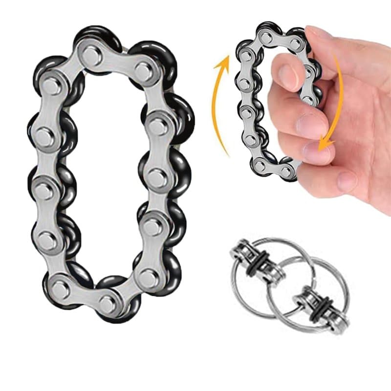 RHQFDM 2 Pièces Soulagement du Stress Jouet chaîne de soulagement du Stress Jouet chaîne Flippy chaîne Flippy soulagement du Str