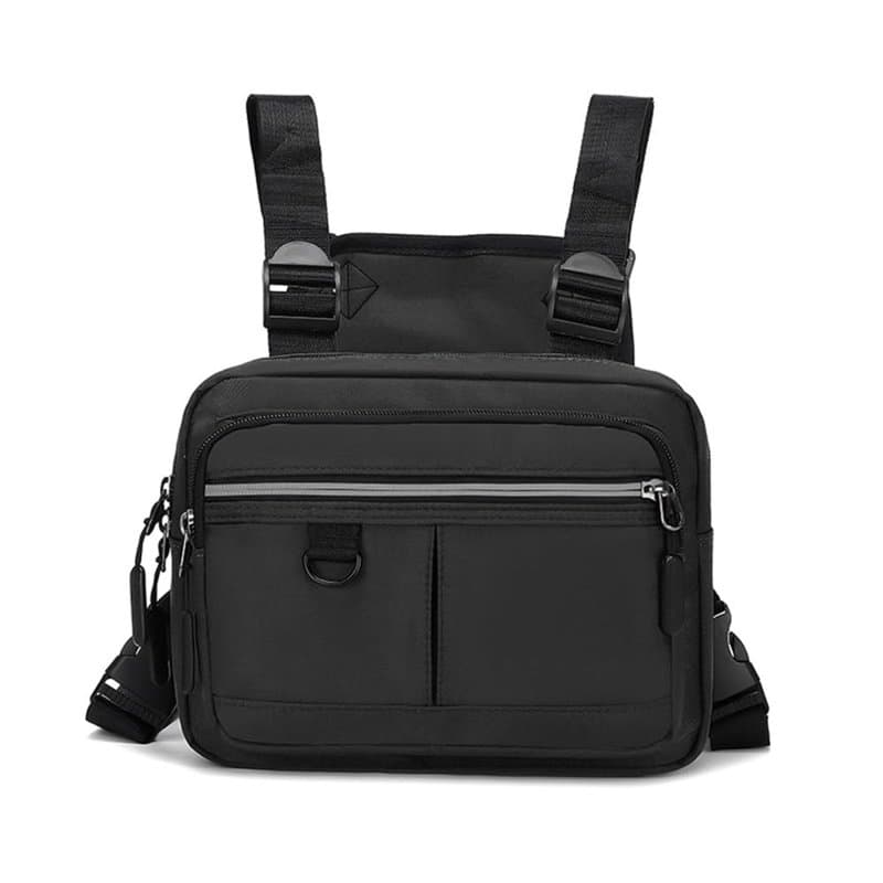 Sac Gilet Tactique, Sacoche Poitrine Sport Homme Femmes Sac Radio Harnais Utilitaire avec Support de Téléphone Intégré pour Entr